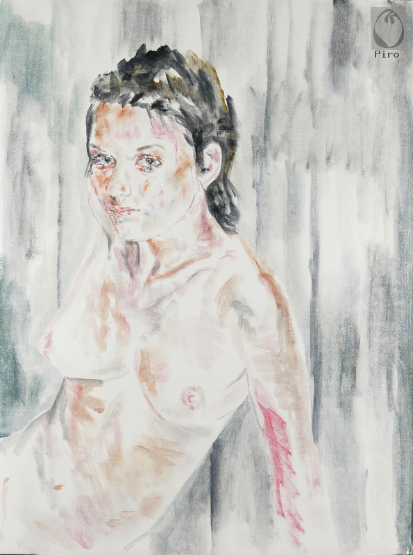 oil on paper - olio su carta di Piro